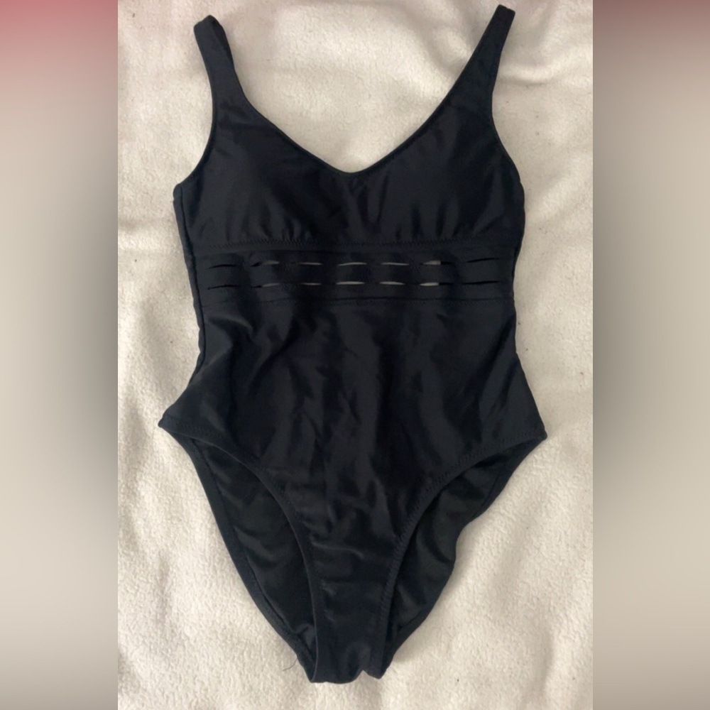 Black one piece swimsuit